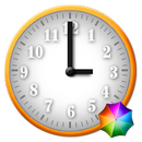 White - Orange Clock Widget APK