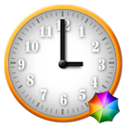 White - Orange Clock Widget icône