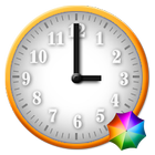 White - Orange Clock Widget आइकन