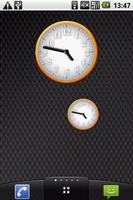 White - Orange Clock Widget poster