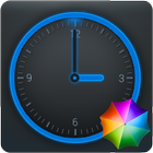 Round Blue Clock Widget Zeichen