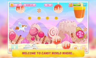 Poney dans Candy World: Jeu d'arcade: gratuit Affiche
