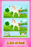 Pony & eenhoorn : Zoek de verschillen *Gratis spel screenshot 3