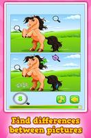 Pony & eenhoorn : Zoek de verschillen *Gratis spel screenshot 1