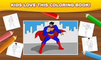 Superhero colorear juego Poster