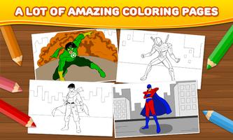 Superhero: Kids Coloring Games syot layar 1