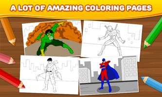 Superhero jeux de coloriage capture d'écran 1