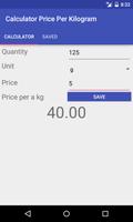 1 Schermata Calculator Price per kg/liter