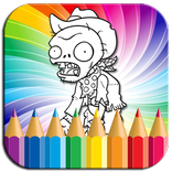 Coloring Book Plants and Zombie