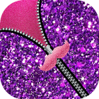 Glitter Girly Zipper Screen أيقونة