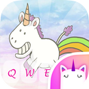 Kızlar için Pretty Rainbow Unicorn Klavye Teması APK