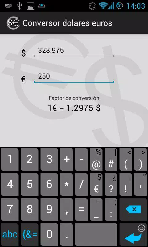 Descarga de APK Conversor Dolares-Euros para Android