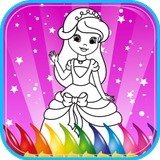 Princesse cahier de coloriage icône