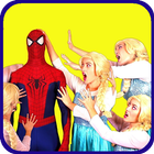 Superhero and princess, spiderman & elsa icon