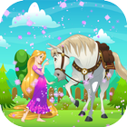 Princess Rapunzel with Horse أيقونة