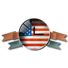 USA Flag. American Clock. ikona
