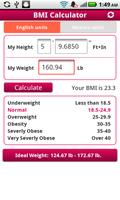 BMI Calculator Droid Ekran Görüntüsü 1