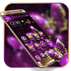 Purple Luxury Golden Butterfly Theme आइकन