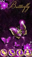 Purple Luxury Golden Butterfly Theme Plakat