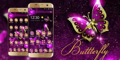 Purple Luxury Golden Butterfly Theme स्क्रीनशॉट 3