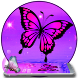 purple blue butterfly theme icône