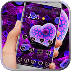 Icona purple heart cute neon