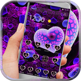 purple heart cute neon آئیکن