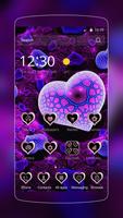 Poster purple heart cute neon