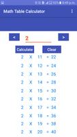 Math Table Calculator capture d'écran 1