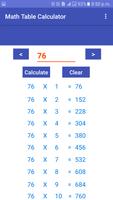Math Table Calculator capture d'écran 2