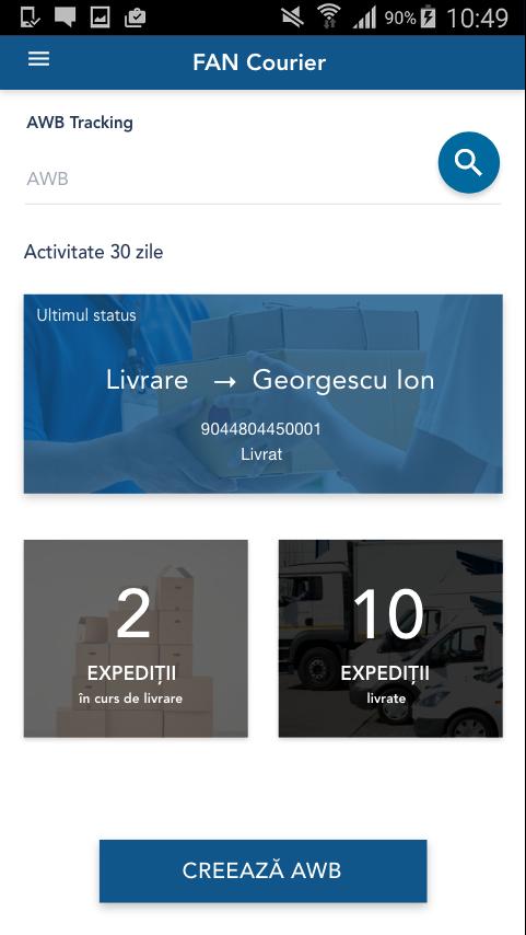 Courier приложение. Fan Courier. AWB tracking. Google AWB.