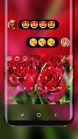 Love Red Rose Keyboard Romantic Theme الملصق