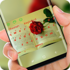 Rose Book Keyboard Love Story Theme icône