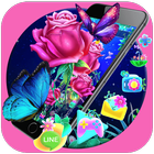 Luminous Rose Butterfly Theme &amp; Lock Screen ikon