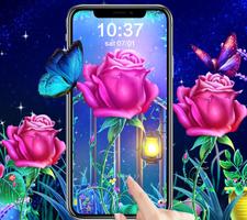 Luminous Rose Butterfly Theme &amp; Lock Screen capture d'écran 2