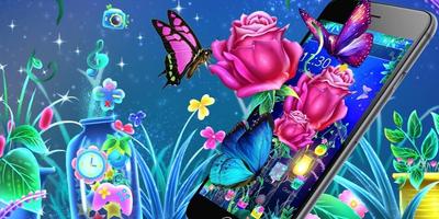 Luminous Rose Butterfly Theme &amp; Lock Screen स्क्रीनशॉट 3
