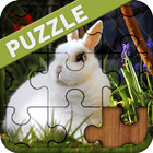 Puzzle de lapin icône