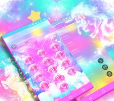 Unicorn Shiny Rainbow Theme capture d'écran 2