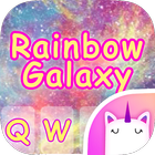 Gökkuşağı Galaxy Emoji Klavye Tema simgesi