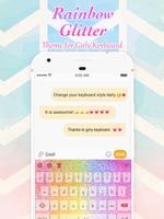 Rainbow Glitter Keyboard Theme for Girls Affiche