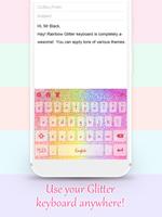 Rainbow Glitter Keyboard Theme for Girls imagem de tela 1