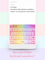 Rainbow Glitter Keyboard Theme for Girls capture d'écran 1