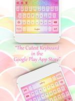 Rainbow Glitter Keyboard Theme for Girls Ekran Görüntüsü 2