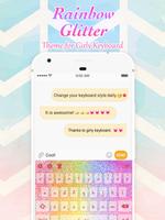 Rainbow Glitter Keyboard Theme for Girls Ekran Görüntüsü 3