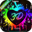 Teclado del corazón del arco iris 3D