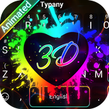 Teclado del corazón del arco iris 3D icono