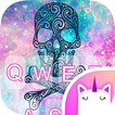 Rainbow Skull Galaxy Keyboard Theme for Girls