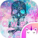 Kızlar için Kafatası Galaxy Klavye Tema APK