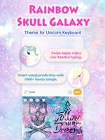 Rainbow Skull Galaxy Keyboard Theme for Girls poster
