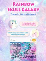 Rainbow Skull Galaxy Keyboard Theme para niñas Poster